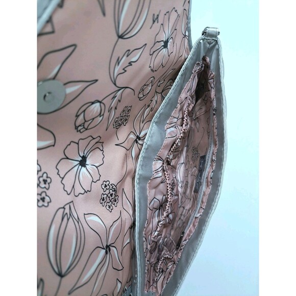 Lug Strut Metallic Quilted Shoulder Bag Chain Strap Metallic Pearl Purse Hobo - Picture 4 of 6